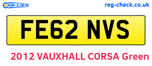FE62NVS are the vehicle registration plates.