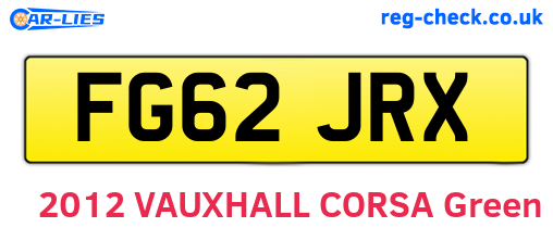 FG62JRX are the vehicle registration plates.