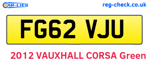FG62VJU are the vehicle registration plates.
