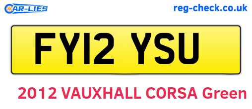 FY12YSU are the vehicle registration plates.