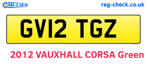 GV12TGZ are the vehicle registration plates.