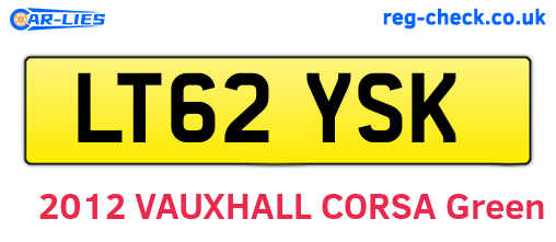 LT62YSK are the vehicle registration plates.