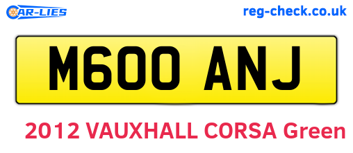 M600ANJ are the vehicle registration plates.