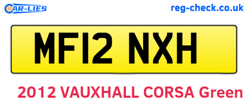 MF12NXH are the vehicle registration plates.