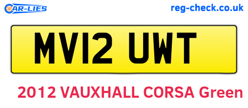 MV12UWT are the vehicle registration plates.