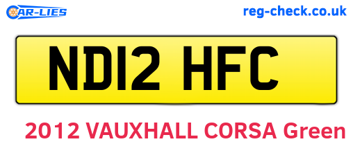 ND12HFC are the vehicle registration plates.