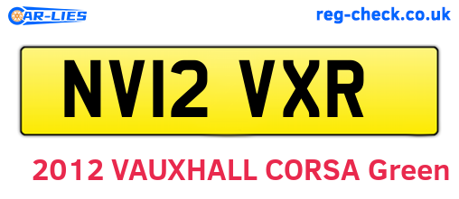 NV12VXR are the vehicle registration plates.
