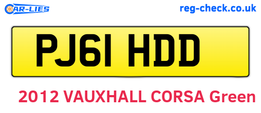 PJ61HDD are the vehicle registration plates.