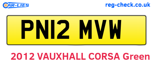 PN12MVW are the vehicle registration plates.