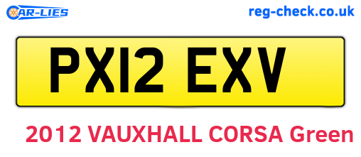 PX12EXV are the vehicle registration plates.