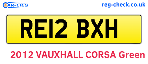 RE12BXH are the vehicle registration plates.