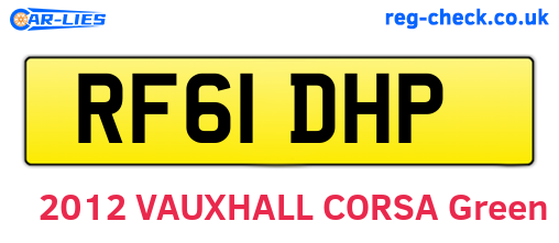 RF61DHP are the vehicle registration plates.