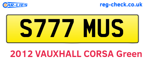 S777MUS are the vehicle registration plates.