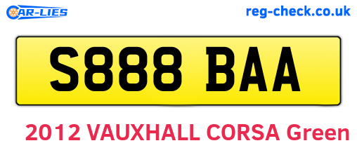 S888BAA are the vehicle registration plates.