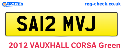 SA12MVJ are the vehicle registration plates.