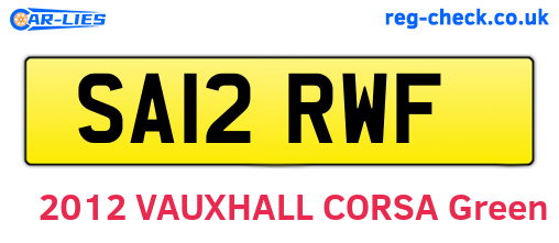 SA12RWF are the vehicle registration plates.