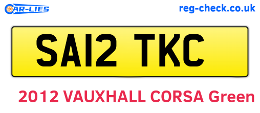 SA12TKC are the vehicle registration plates.
