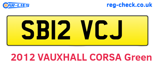 SB12VCJ are the vehicle registration plates.