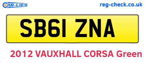 SB61ZNA are the vehicle registration plates.