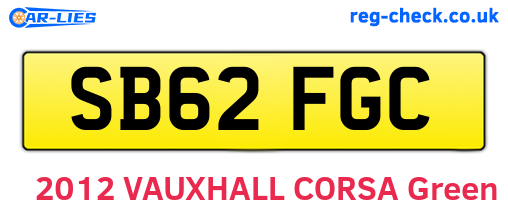 SB62FGC are the vehicle registration plates.