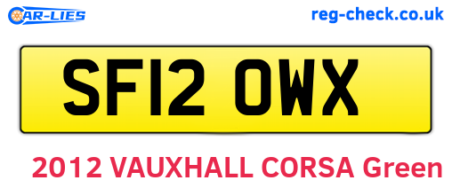 SF12OWX are the vehicle registration plates.