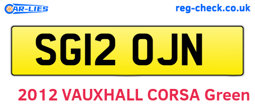 SG12OJN are the vehicle registration plates.
