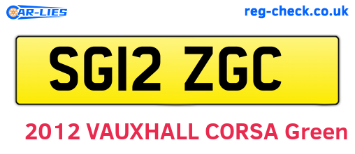 SG12ZGC are the vehicle registration plates.