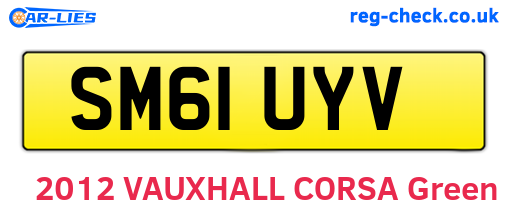SM61UYV are the vehicle registration plates.