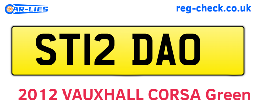 ST12DAO are the vehicle registration plates.