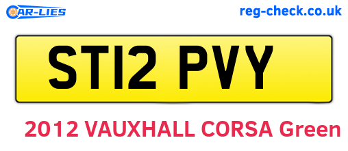 ST12PVY are the vehicle registration plates.