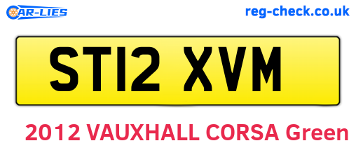 ST12XVM are the vehicle registration plates.