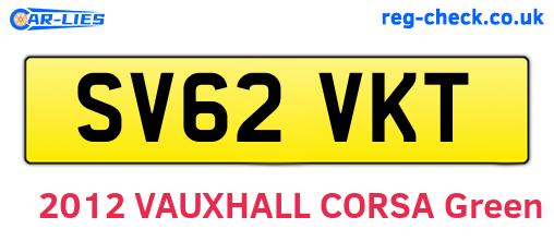 SV62VKT are the vehicle registration plates.