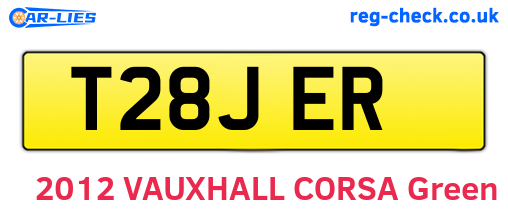 T28JER are the vehicle registration plates.
