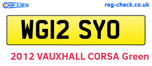 WG12SYO are the vehicle registration plates.