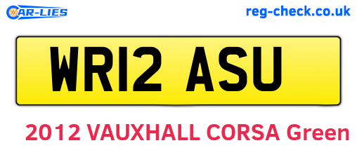 WR12ASU are the vehicle registration plates.