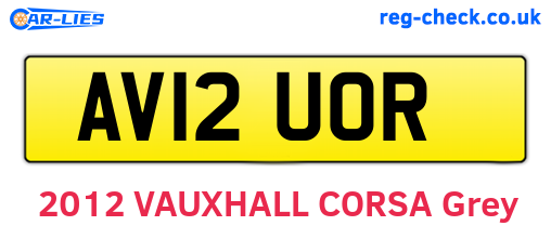 AV12UOR are the vehicle registration plates.