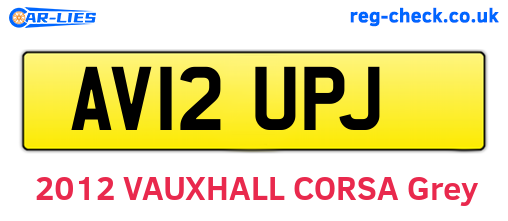 AV12UPJ are the vehicle registration plates.
