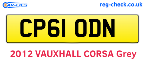CP61ODN are the vehicle registration plates.