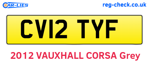 CV12TYF are the vehicle registration plates.