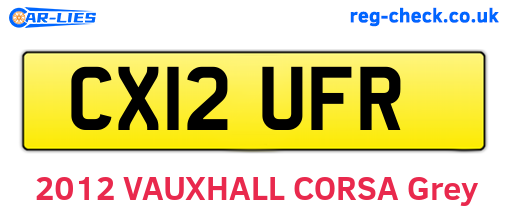 CX12UFR are the vehicle registration plates.
