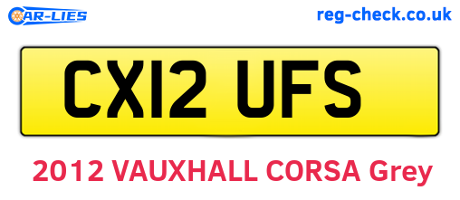 CX12UFS are the vehicle registration plates.