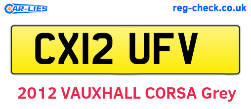 CX12UFV are the vehicle registration plates.