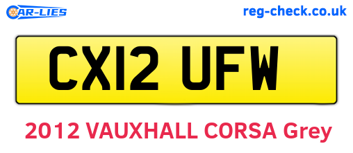 CX12UFW are the vehicle registration plates.