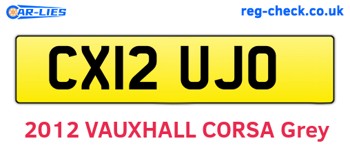 CX12UJO are the vehicle registration plates.