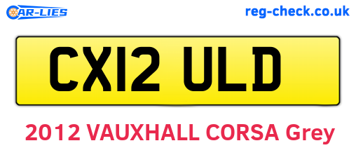 CX12ULD are the vehicle registration plates.