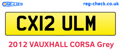 CX12ULM are the vehicle registration plates.