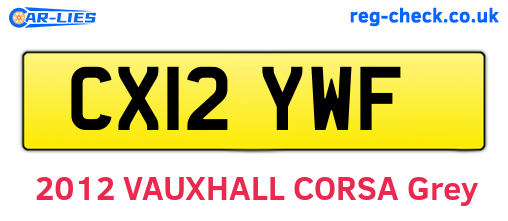 CX12YWF are the vehicle registration plates.