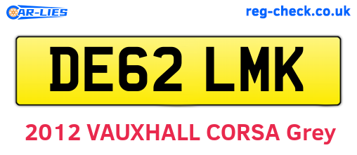 DE62LMK are the vehicle registration plates.