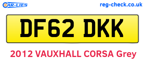 DF62DKK are the vehicle registration plates.