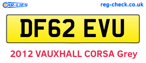 DF62EVU are the vehicle registration plates.